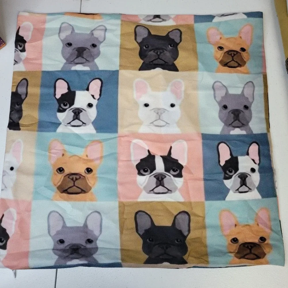French Bulldog‎ Pillow Cover Case Cushion Pet Dog Print Sofa Decor Accent